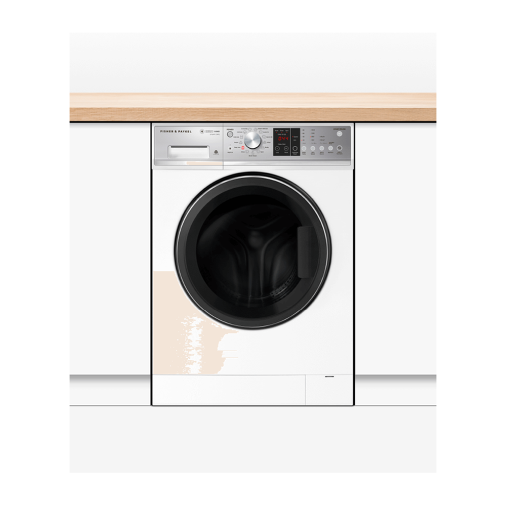 Fisher & Paykel 8.5kg Front Load Washing Machine WH8560P3, Front view in a cabinet