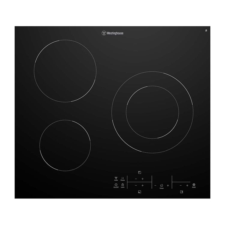 Westinghouse 60cm 3 Zone Ceramic Cooktop WHC633BD, Top view
