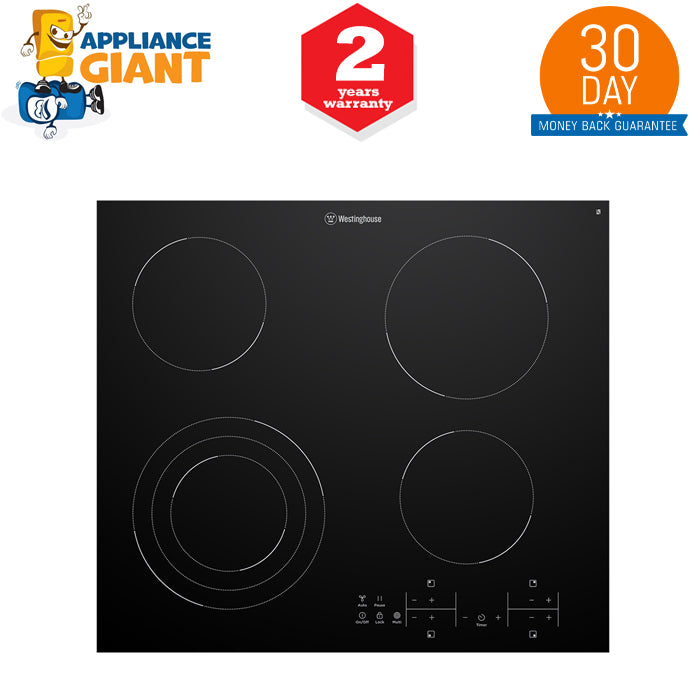 Westinghouse 60cm 4 Zone Ceramic Cooktop WHC643BD, Top view 2