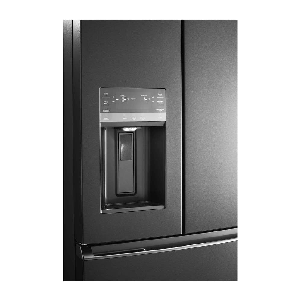 Westinghouse 609L French Door Fridge Dark Steel WHE6170BB, Water dispenser view