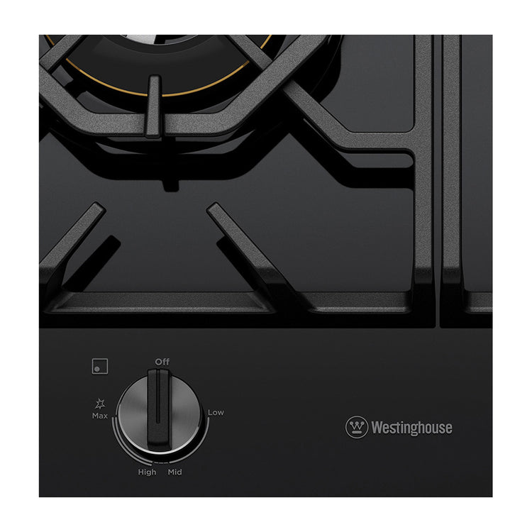 Westinghouse WHG638BC Gas-on-Glass Cooktop, Cooktop view 2