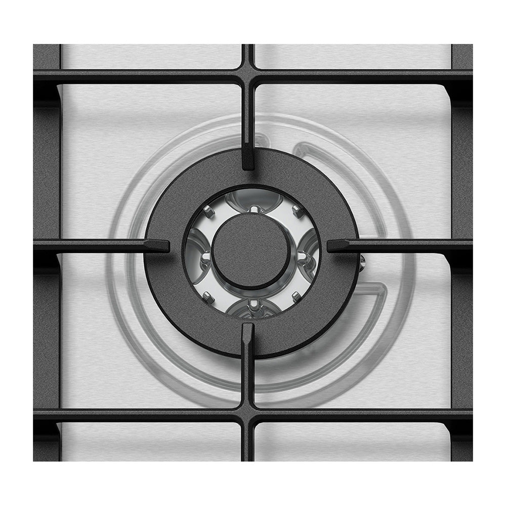 Westinghouse 90cm 5 Burner Burner Gas Cooktop Stainless Steel WHG954SC, Cooktop view