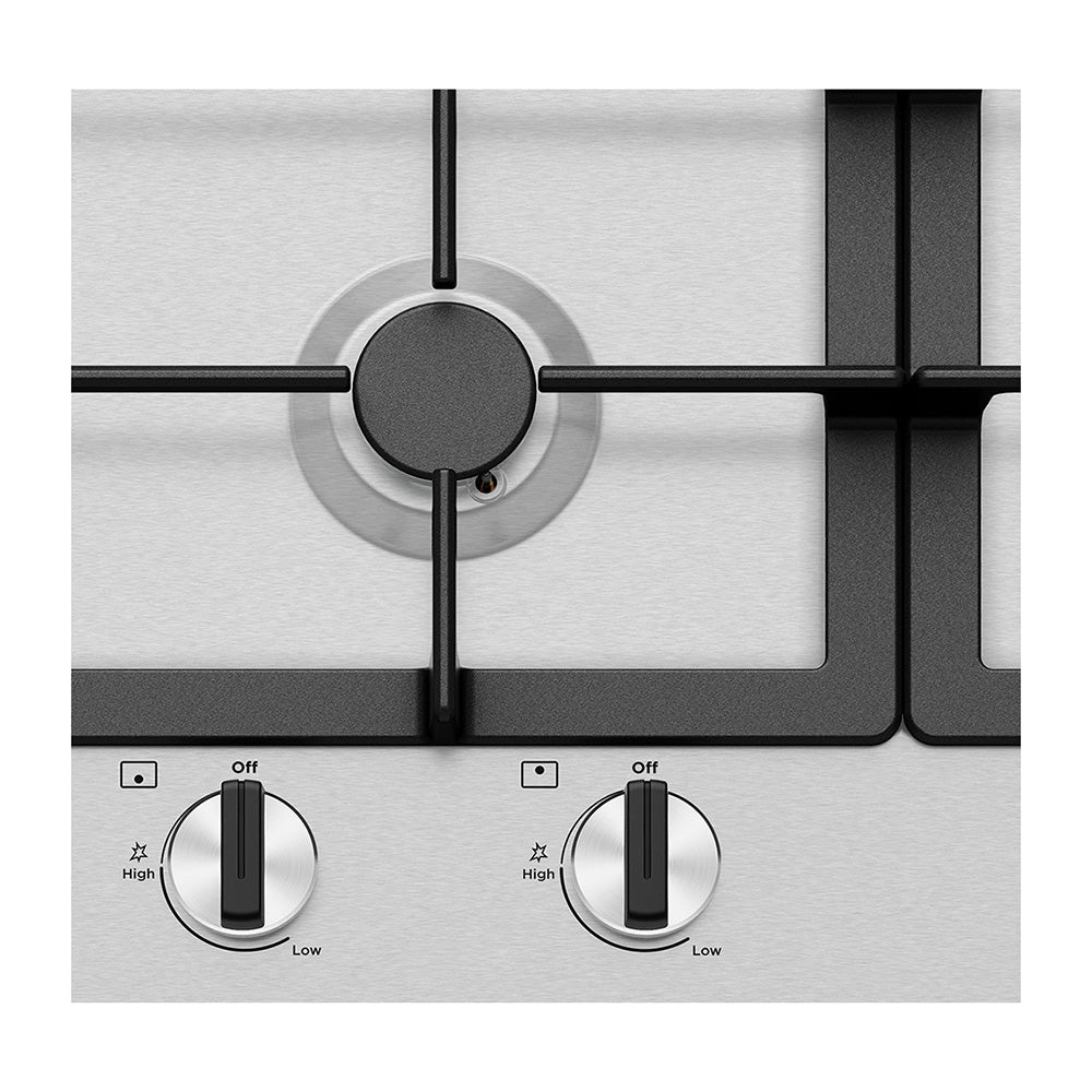 Westinghouse 90cm 5 Burner Burner Gas Cooktop Stainless Steel WHG954SC, Control panel view