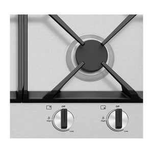 Westinghouse 90cm 5 Burner Burner Gas Cooktop Stainless Steel WHG958SC, Control panel view