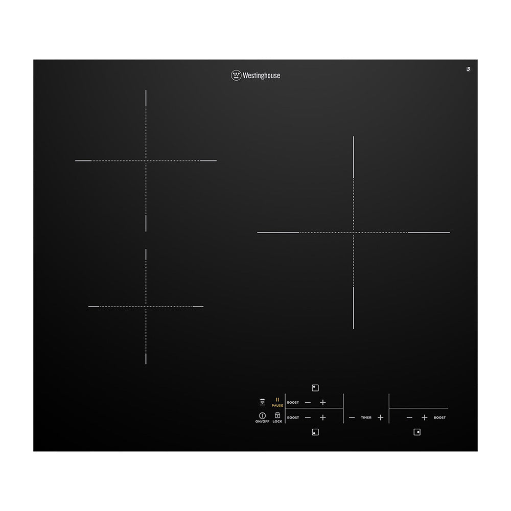 Westinghouse WHI633BC 60cm 3-Zone Induction Cooktop, Top view