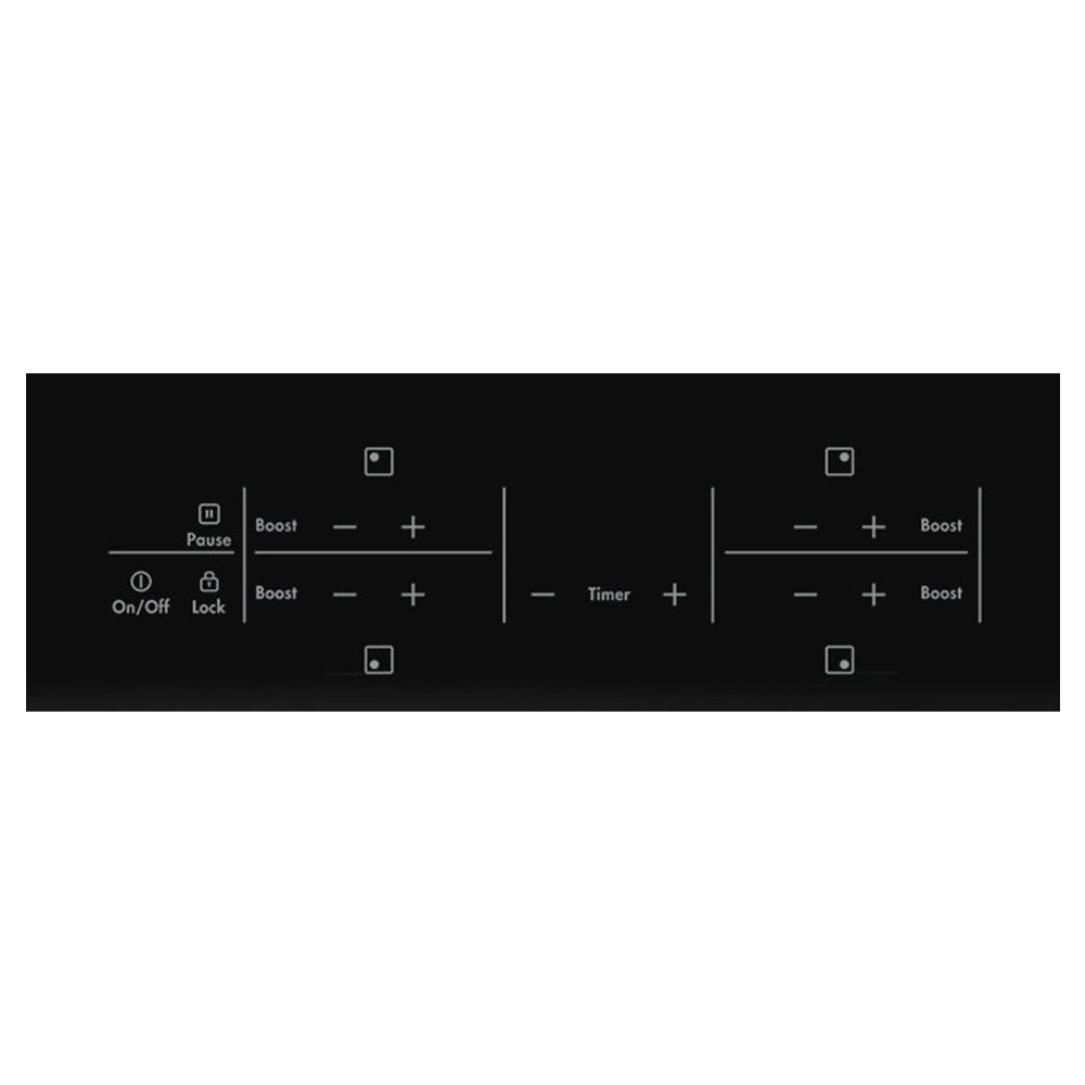 Westinghouse WHI944BA 90 cm 4 Zone Induction Cooktop, Control panel view