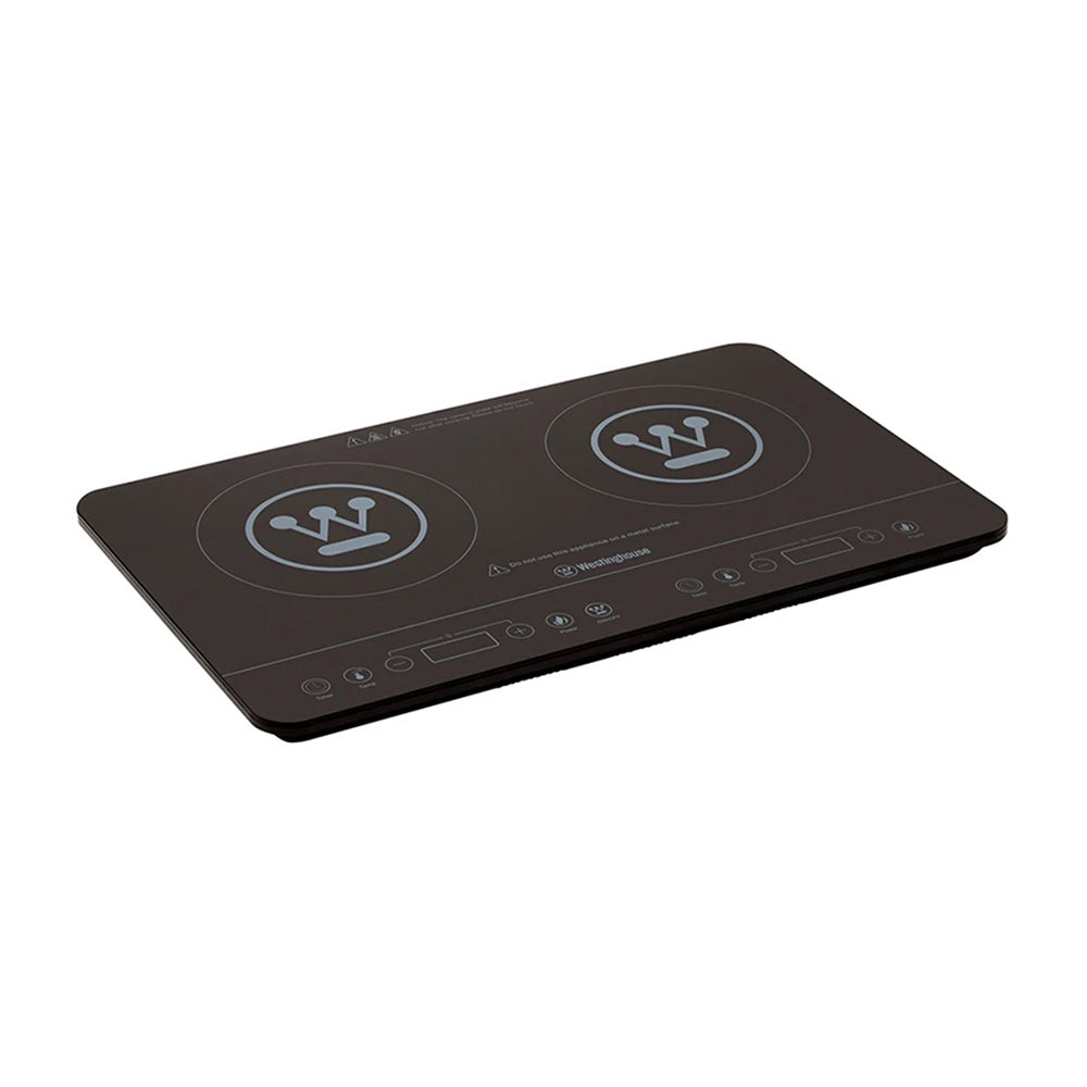 Westinghouse Portable Twin Induction Cooktop WHIC02K, Front top right view