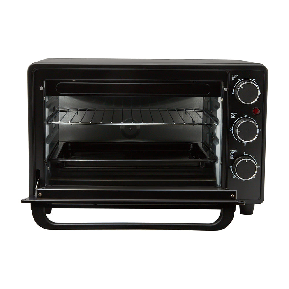 Westinghouse 26L 1600W Black Tabletop Oven WHOV01K, Front view with door open