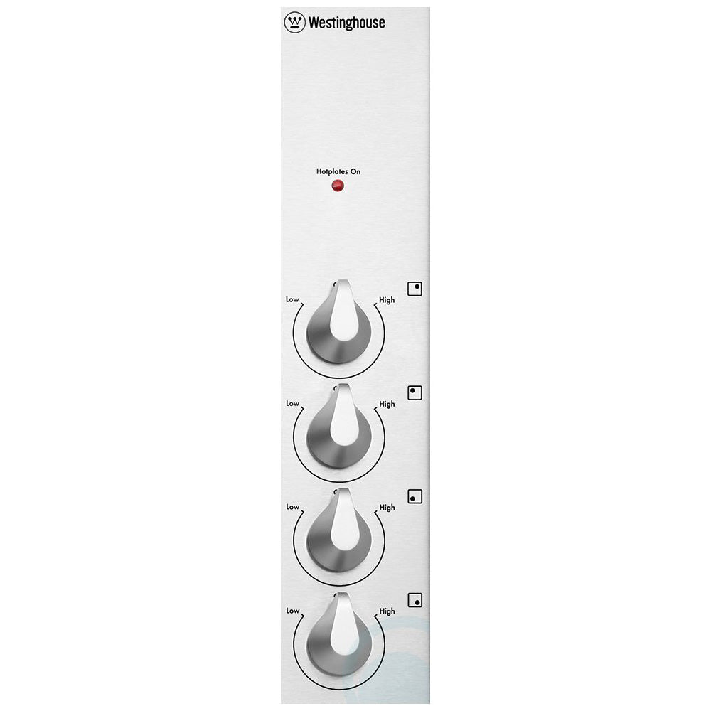 Westinghouse WHS642SA 60cm Electric Solid Cooktop, Control panel view
