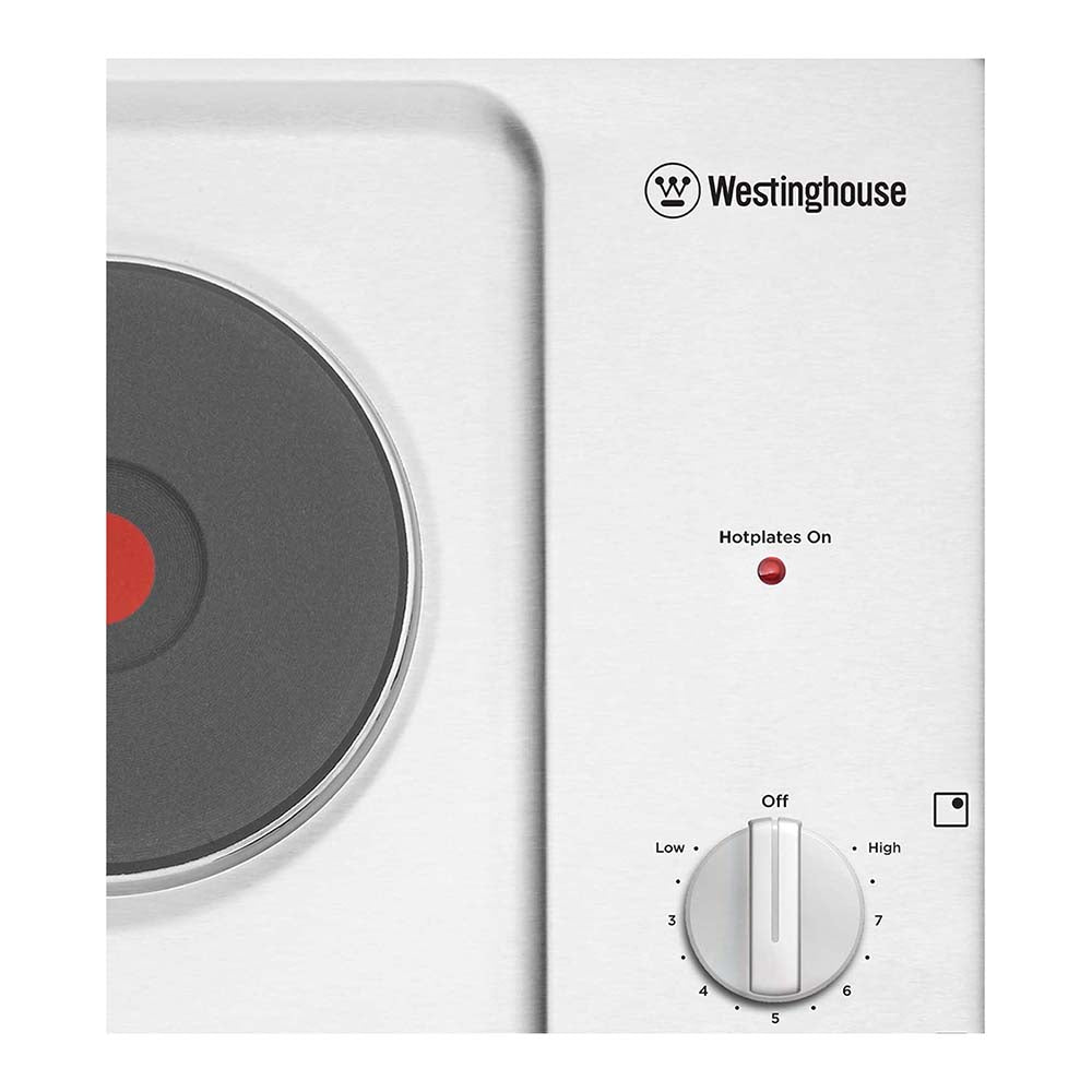 Westinghouse 60cm Electric Solid Cooktop Stainless Steel WHS642SC, Control panel view 2