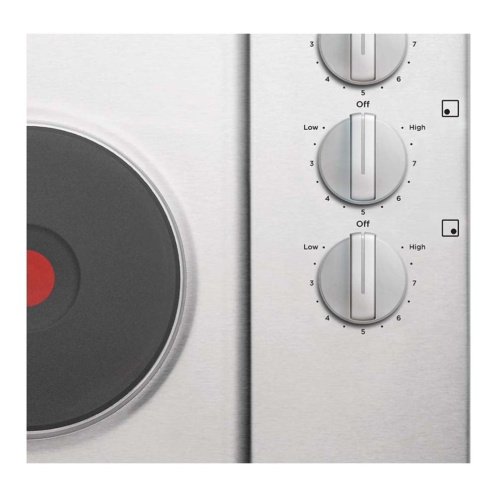 Westinghouse 60cm Electric Solid Cooktop Stainless Steel WHS642SC, Control panel view