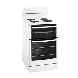 Westinghouse WLE533WA 54cm Electric Oven with Solid Hob, Front right view