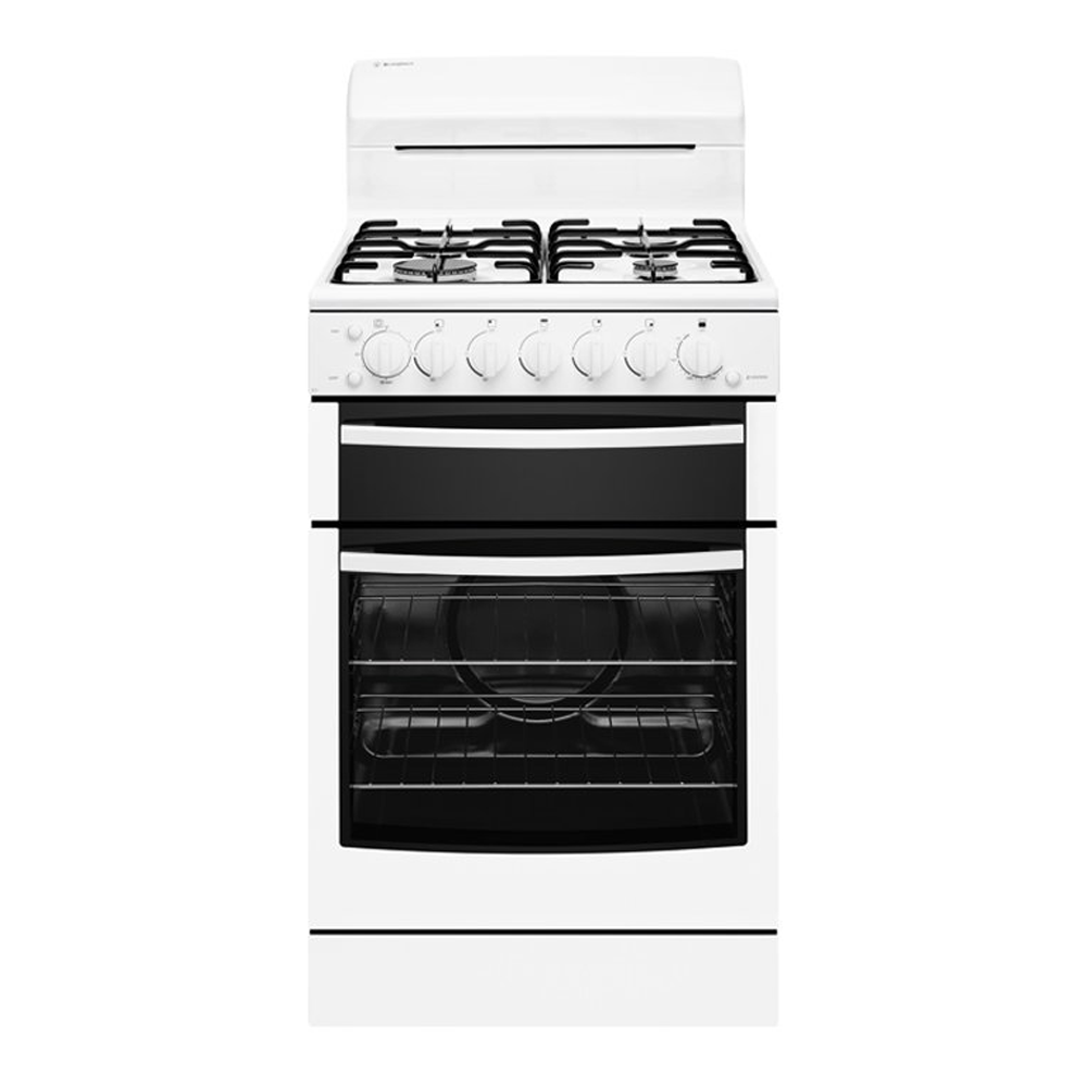 Westinghouse WLG505WBNG 54cm Freestanding Natural Gas Oven/Stove - White, Front view