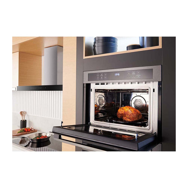 Westinghouse 44L Built-In Microwave Oven Dark Steel WMB4425DSC, Front left view