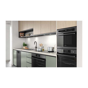 Westinghouse 44L Built-In Microwave Oven Dark Steel WMB4425DSC, Front left view in a kitchen