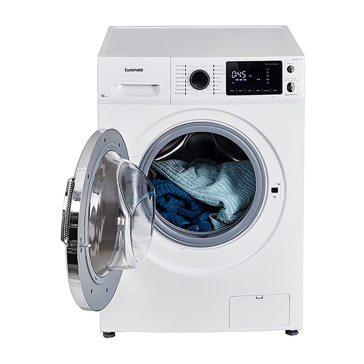 Euromaid 10kg Front load Washing Machine WMFL10, Front view with door open