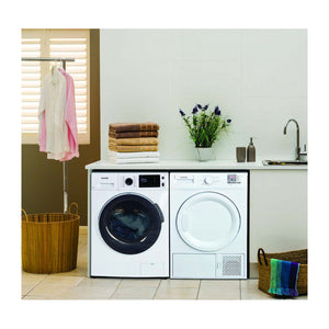 Euromaid 10kg Front load Washing Machine WMFL10, Front view in laundry room