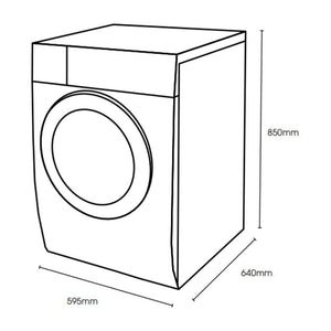 Euromaid 10kg Front load Washing Machine WMFL10, Dimensions