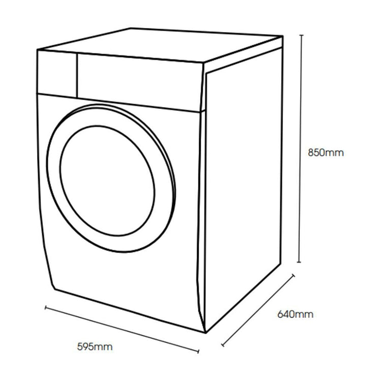 Euromaid 10kg Front load Washing Machine WMFL10, Dimensions