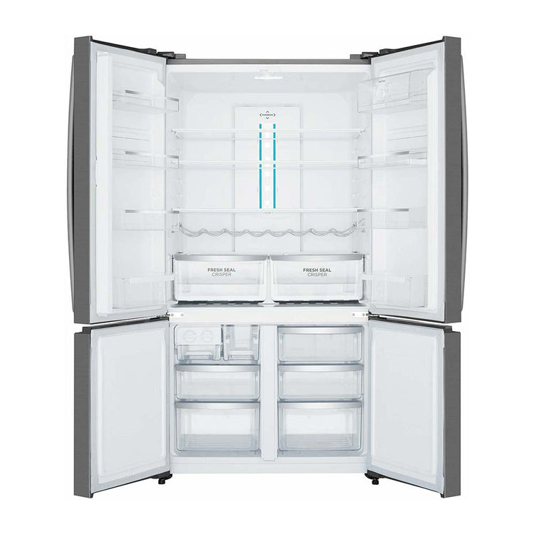 Westinghouse 541L French Door Fridge Dark Steel WQE6000BB, Front view with doors open