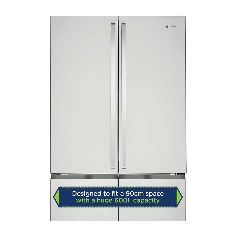 Westinghouse 541L French Door Fridge Stainless Steel WQE6000SB, Front view 2