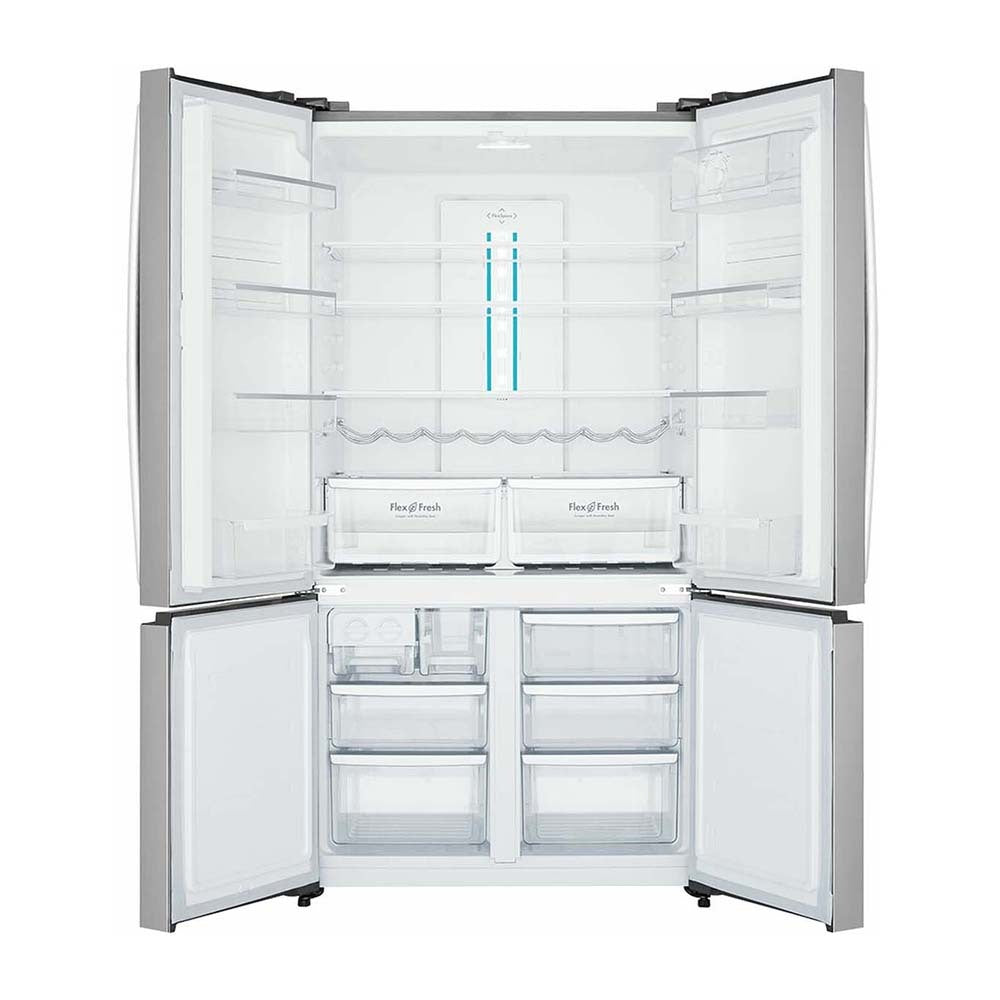 Westinghouse 541L French Door Fridge Stainless Steel WQE6000SB, Front view with doors open