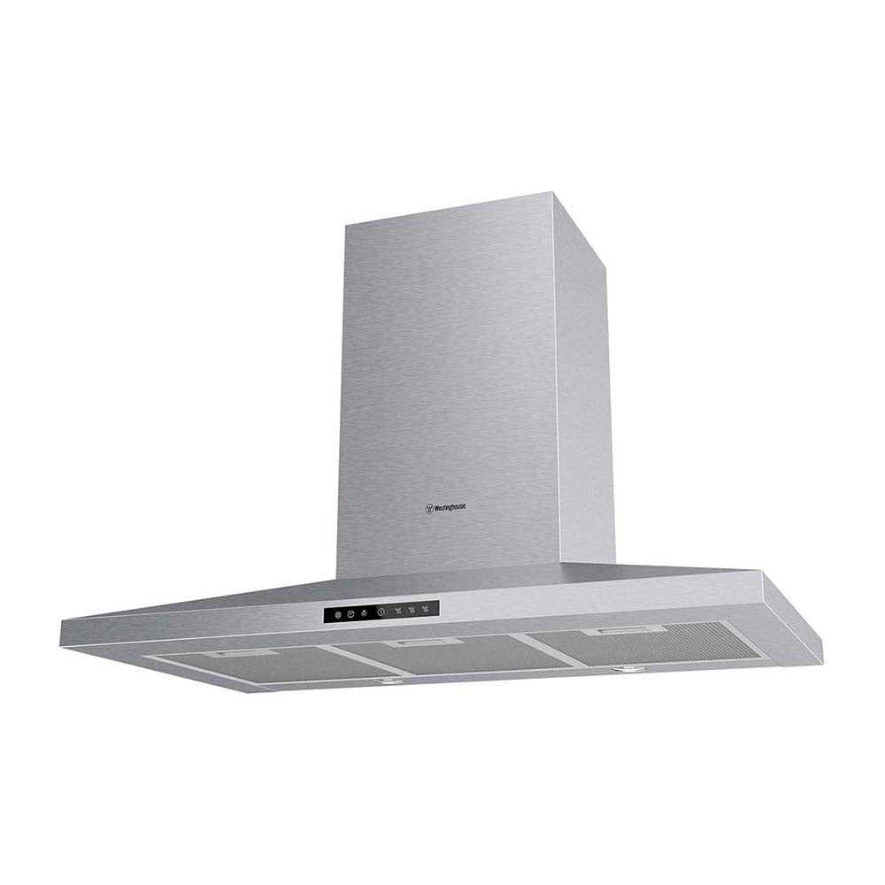 Westinghouse 90cm Canopy Rangehood Stainless Steel WRC914SC, Front left view