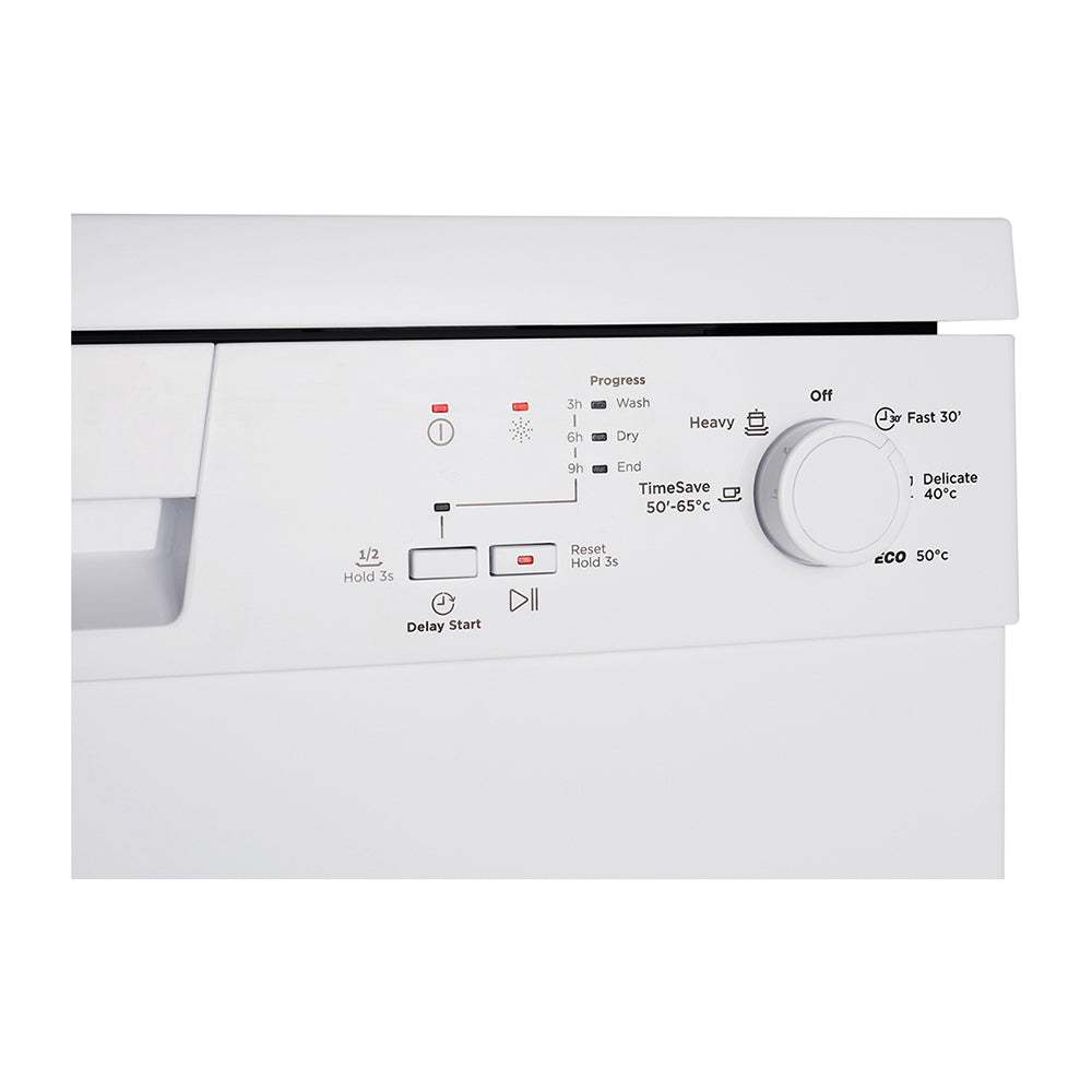 Westinghouse WSF6602WA 60cm 13 Place Freestanding Dishwasher White, Control panel view