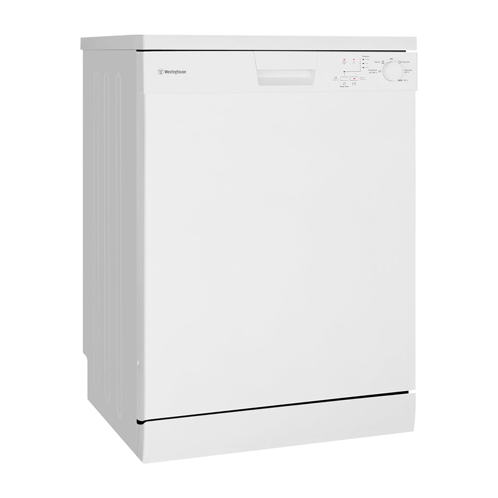 Westinghouse WSF6602WA 60cm 13 Place Freestanding Dishwasher White, Front right view