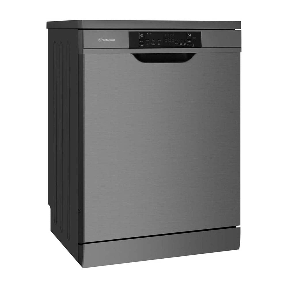 Westinghouse WSF6606KXA 60cm 15 Place Freestanding Dishwasher Dark Stainless, Front right view