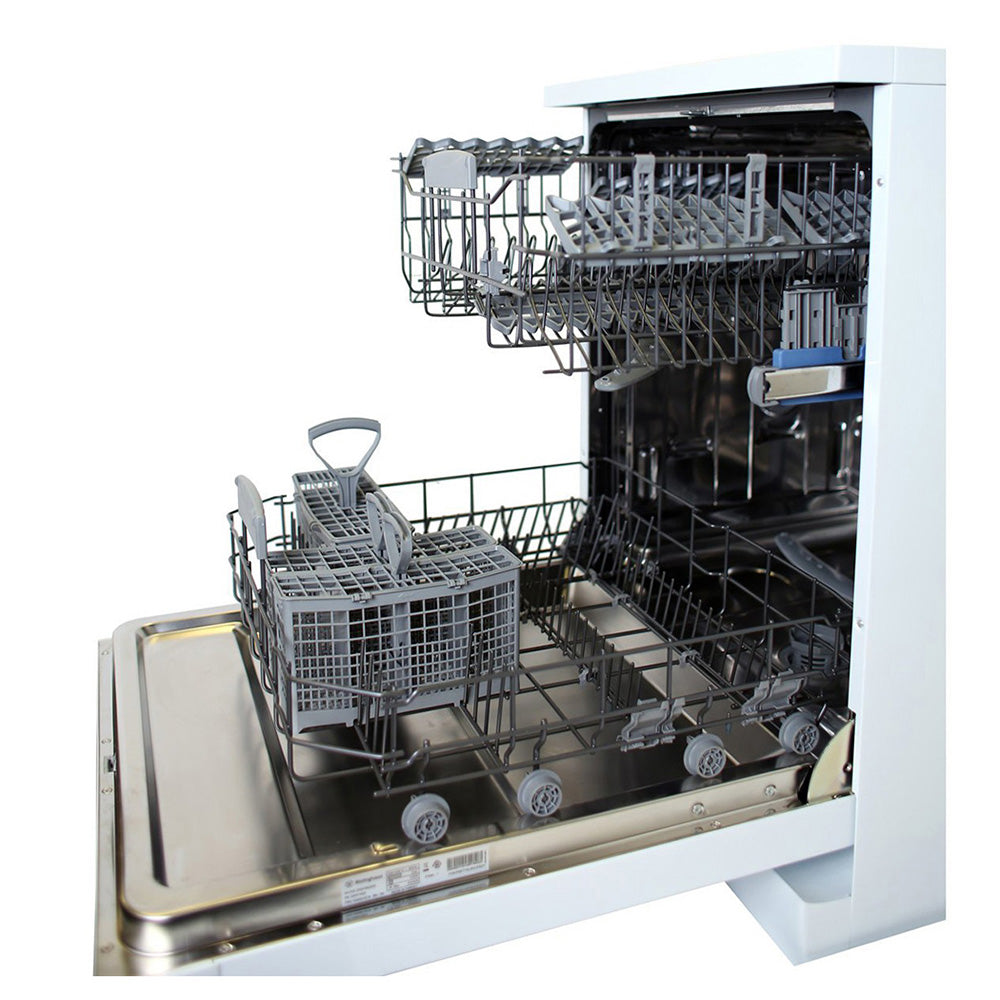 Westinghouse WSF6606W 60cm White Freestanding Dishwasher, Cutlery basket side view