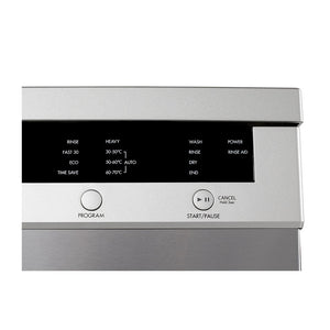 Westinghouse WSF6608X Freestanding Dishwasher, Control panel view