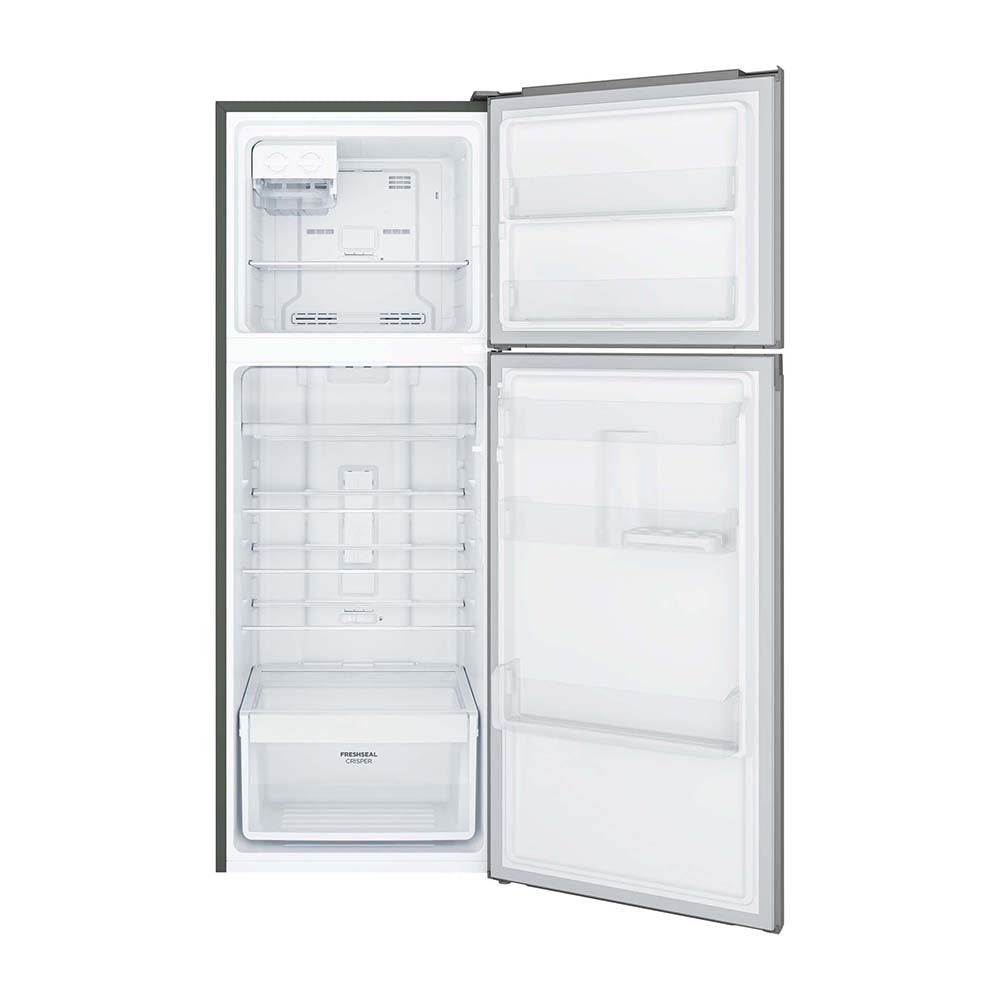 Westinghouse 312L Top Mount Fridge Arctic Steel WTB3100AKX, Front view with open doors