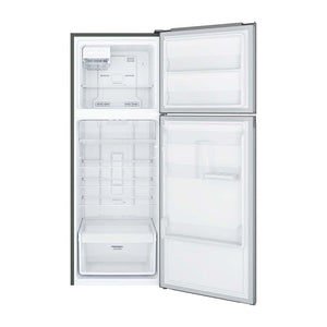 Westinghouse 312L Top Mount Fridge Arctic Steel WTB3100AKX, Front view with open doors