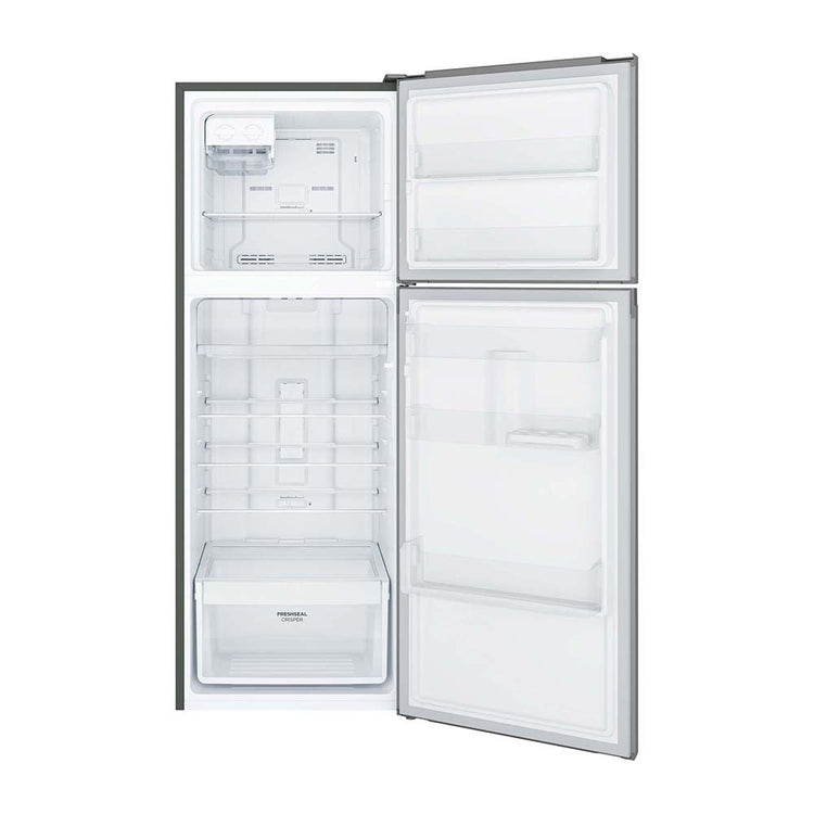 Westinghouse 312L Top Mount Fridge Arctic Steel WTB3100AKX, Front view with open doors