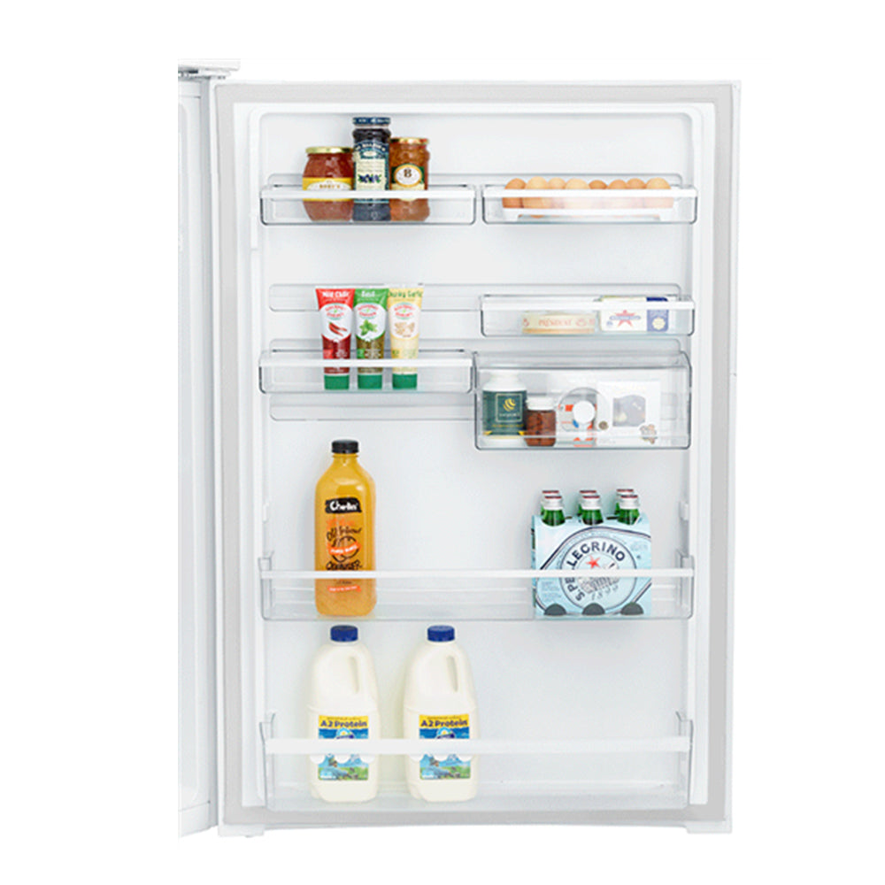 Westinghouse WTB4600WAR 460L Top Mount Fridge White, Door shelf view full of bottles and jars