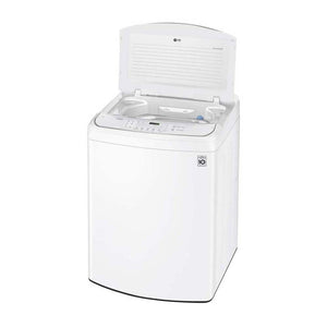 LG WTG1034WF 10kg Top Load Washing Machine with TurboClean3D, Left view with open top