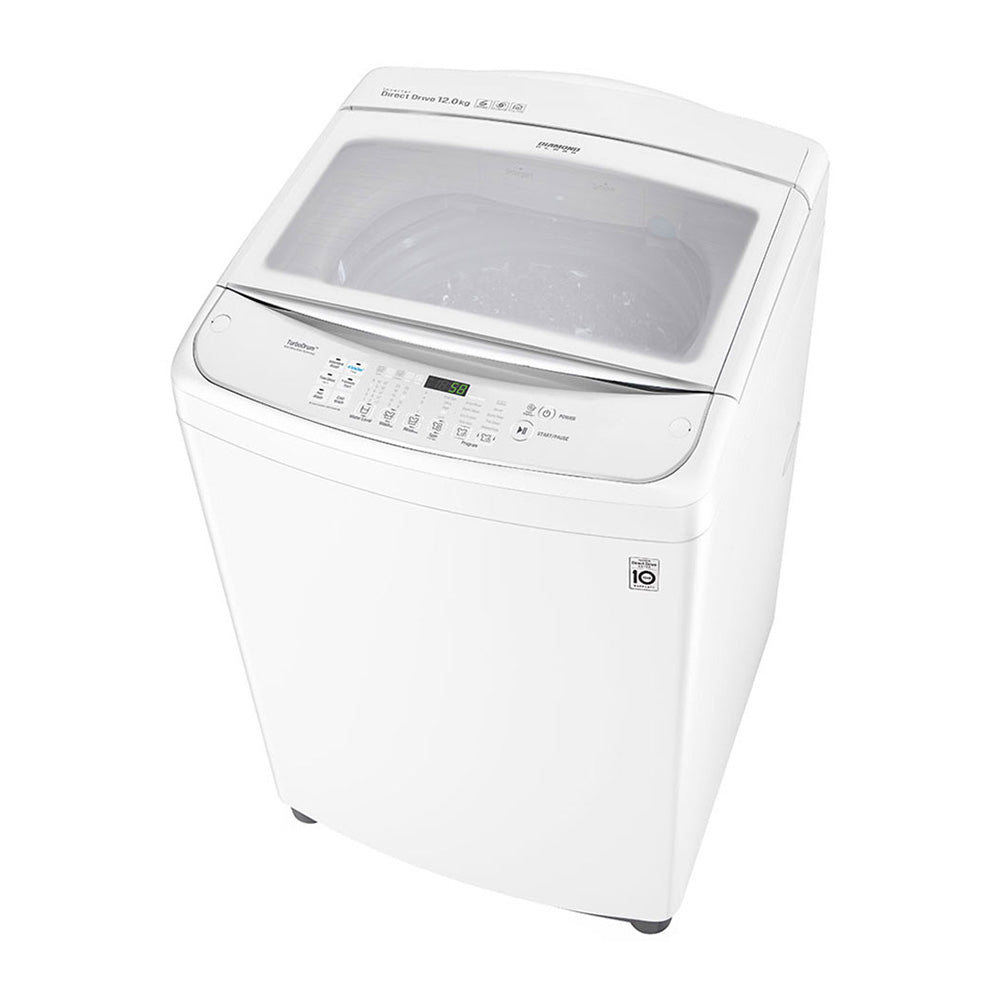 LG WTG1234WF Top Load 12Kg Washing Machine with Turbo Clean 3D, Front top left view