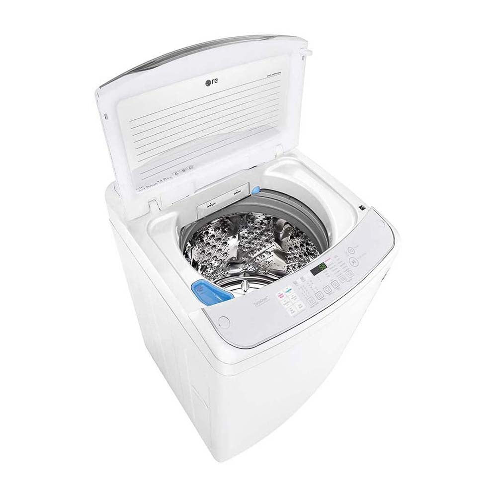 LG WTG1434WHF 14kg Top Load Washing Machine with TurboClean3D, Top right view