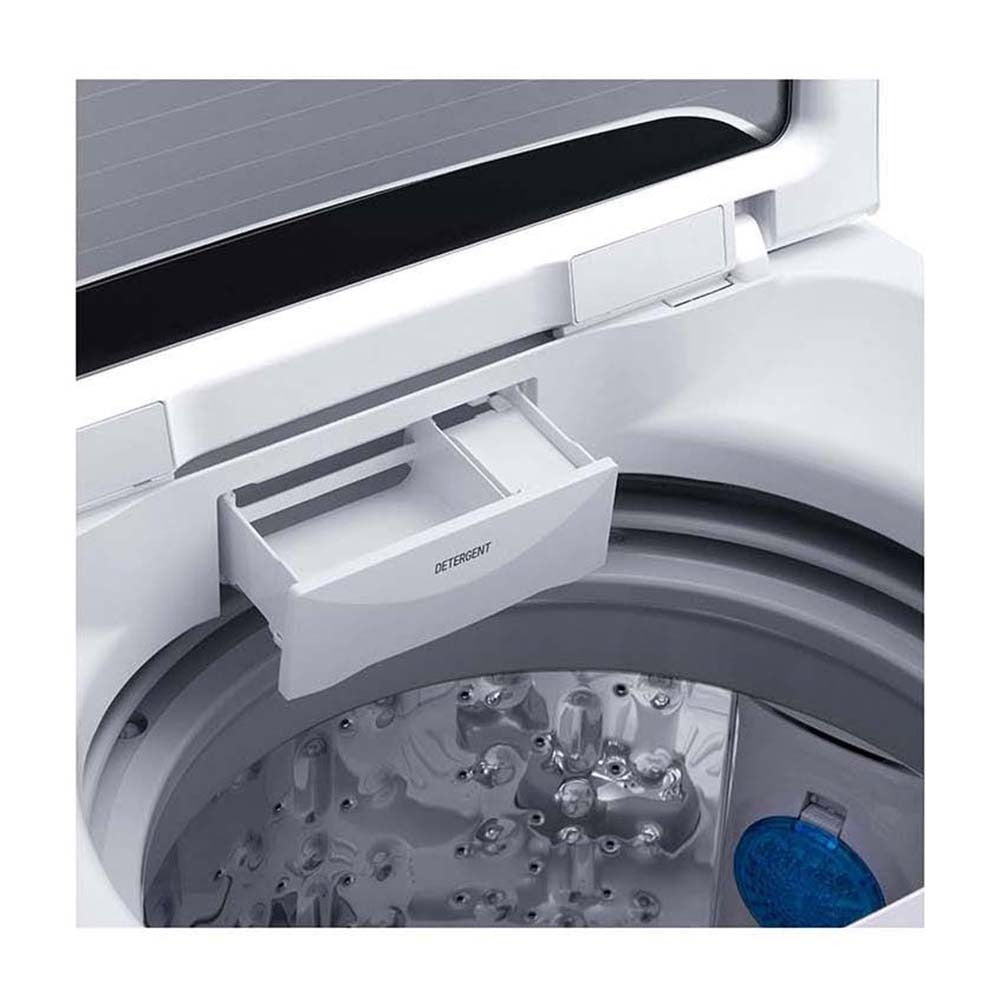 LG WTG8521 8.5kg Top Load Washing Machine, Top view with drawer