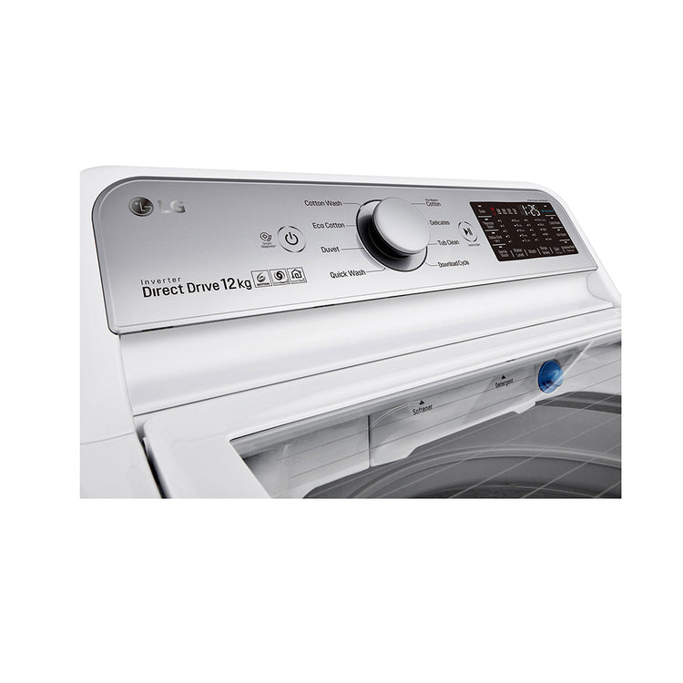 LG WTR1234WF 12kg Top Load Washing Machine, Front top right view