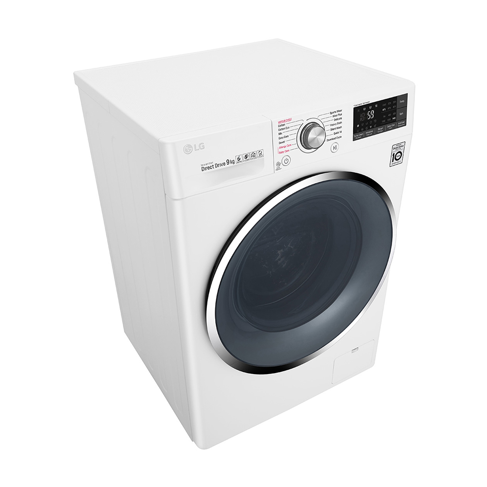 LG WTW1409VCW 9kg Front Load Washer, Front right view