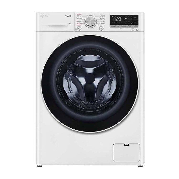 LG WV5-1208W 8kg Series 5 Slim Front Load Washing Machine with Steam, Front View