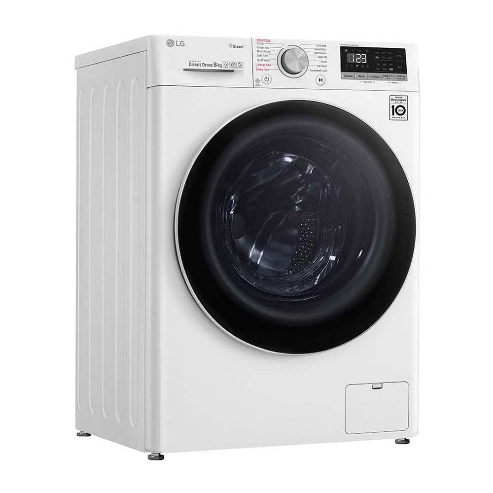 LG 8kg Series 5 Front Load Washing Machine with Steam WV5-1408W, Front right view