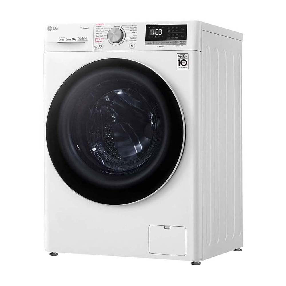 LG 8kg Series 5 Front Load Washing Machine with Steam WV5-1408W, Front left view