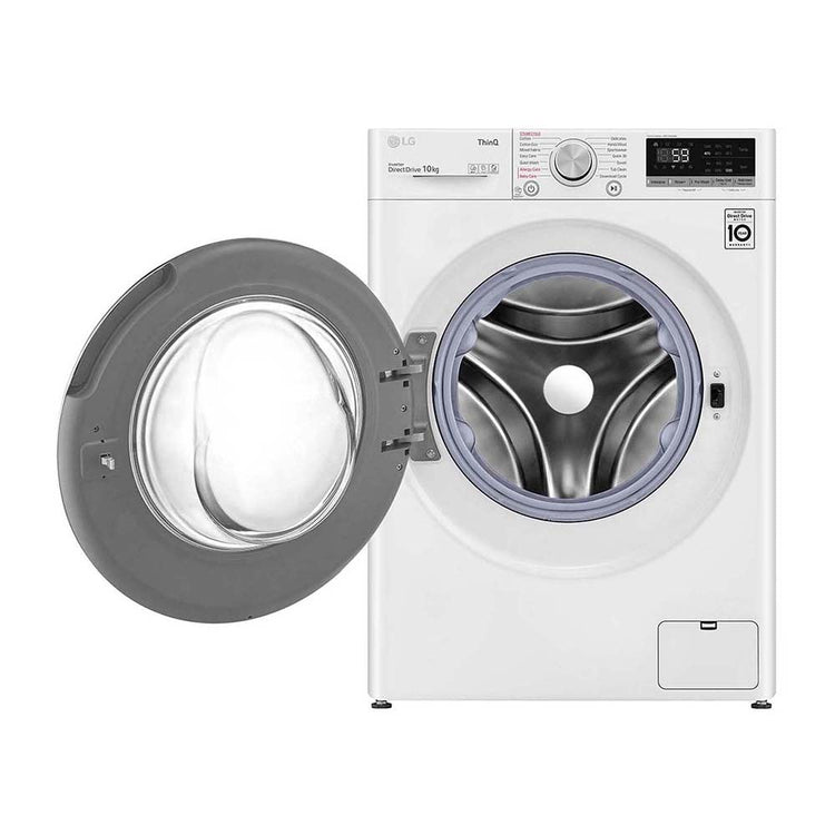 LG 10kg Series 5 Front Load Washing Machine with Steam WV5-1410W, Front view with open door