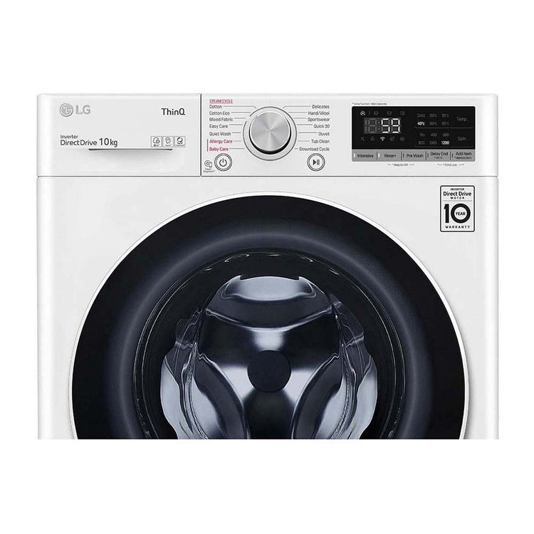 LG 10kg Series 5 Front Load Washing Machine with Steam WV5-1410W, Panel perspective view