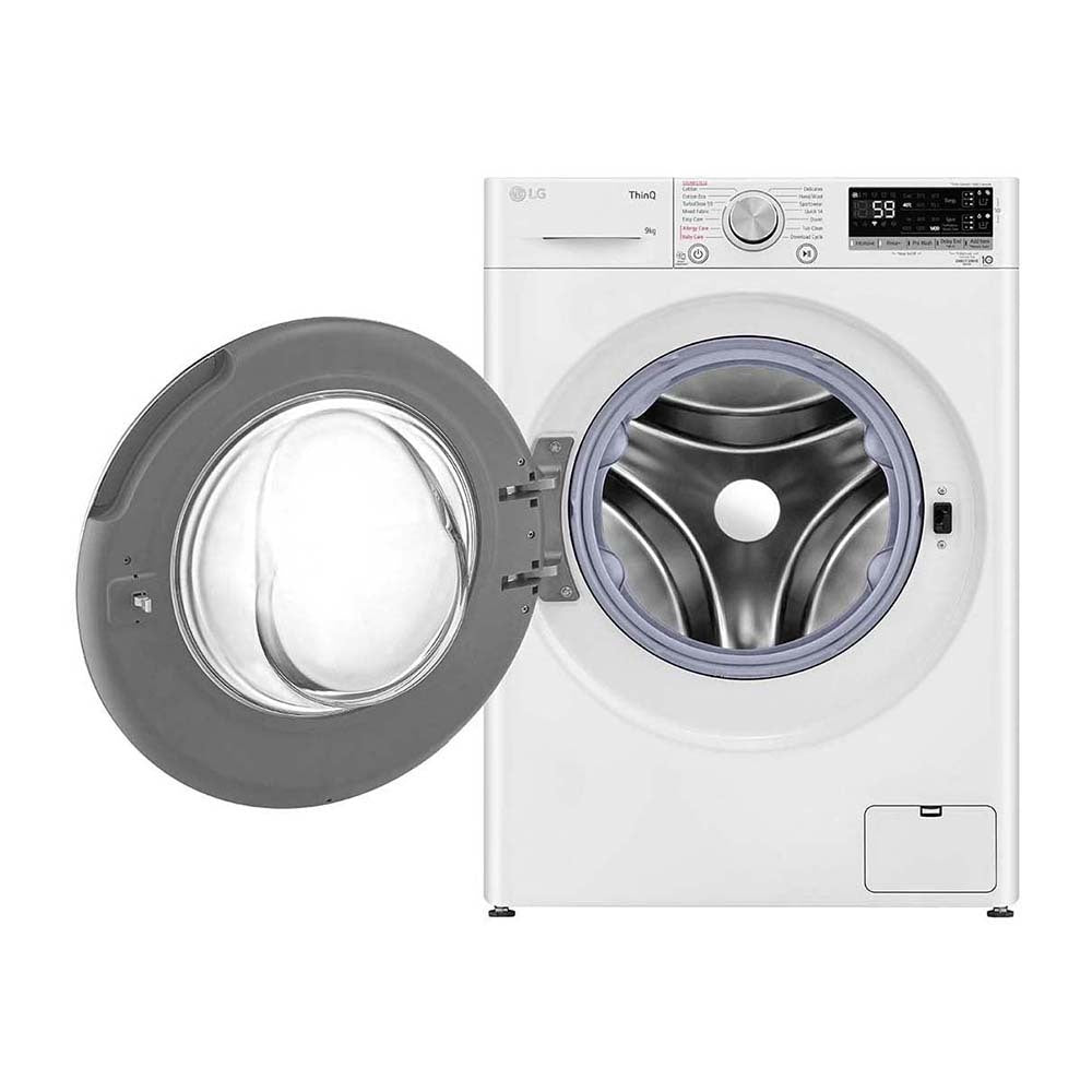 LG 9kg Series 6 Front Load Washing Machine WV6-1409W, Front view with door open