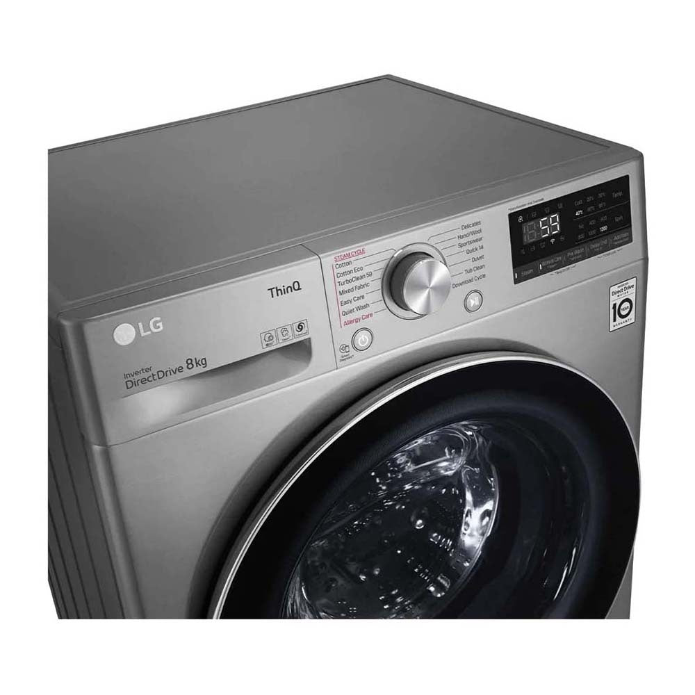 LG 8kg Front Load Washing Machine WV7-1208V, Display view