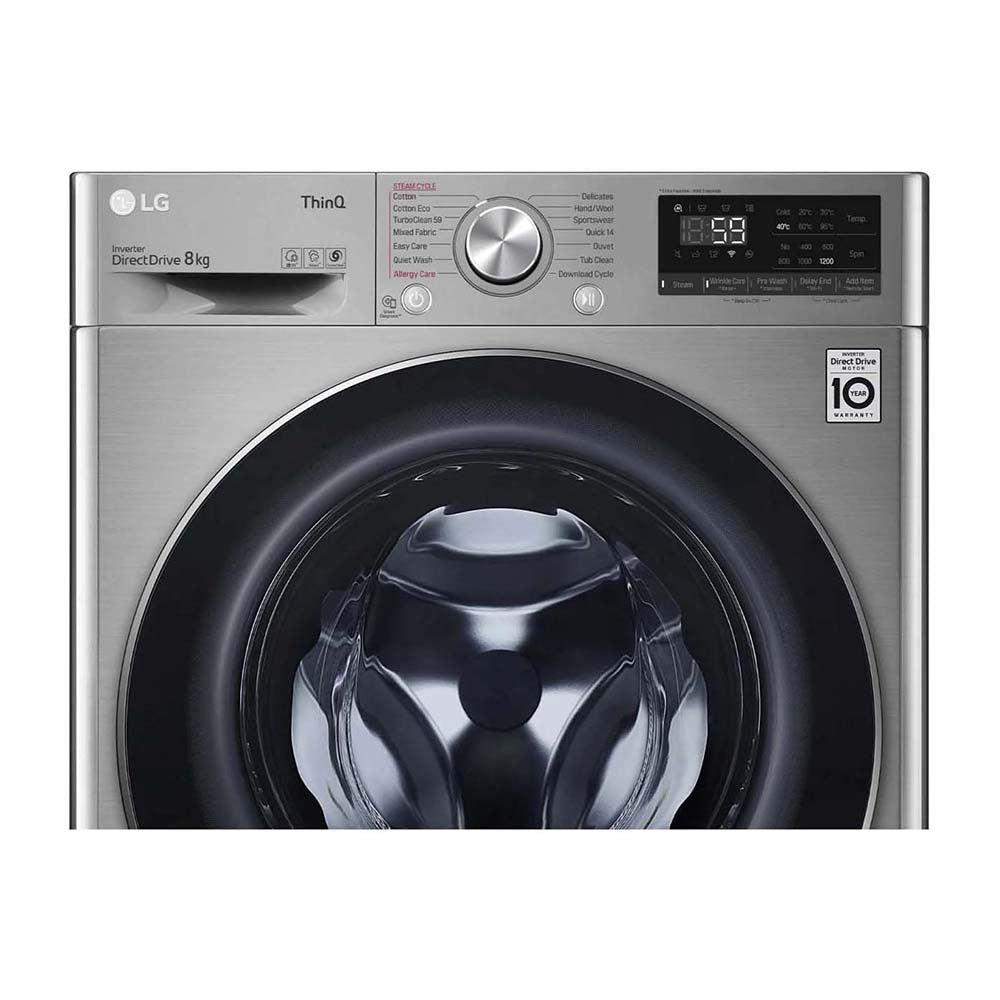 LG 8kg Front Load Washing Machine WV7-1208V, Panel perspective view